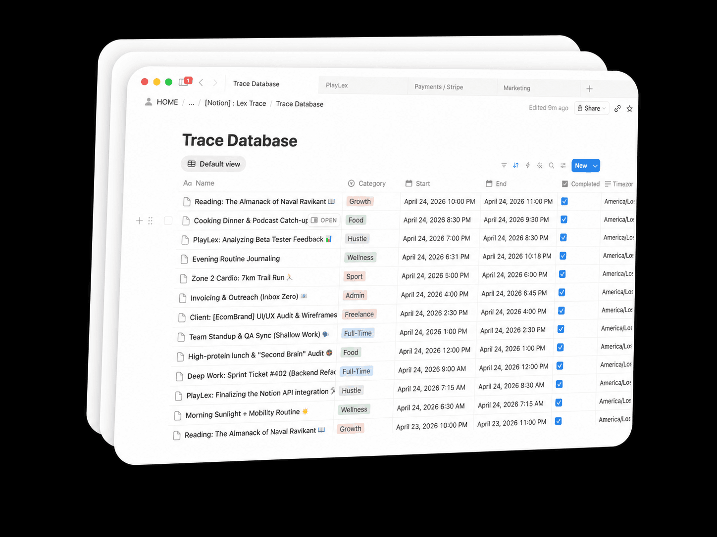 Lightweight setup in Notion UI